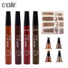 Load image into Gallery viewer, Eyebrow Tint 4 Tip Liquid Brow 5 Colors Pen Makeup Paint Eyebrow Liner Pen Cosmetics Waterproof Tool Microblade