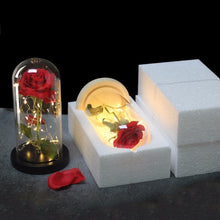Load image into Gallery viewer, LED Rose Flower Light Black Base Glass