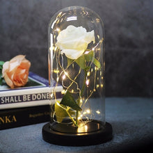 Load image into Gallery viewer, LED Rose Flower Light Black Base Glass
