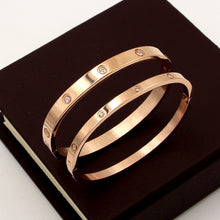 Load image into Gallery viewer, Beautiful Lovers Bracelets: Stainless Steel Bangles and Bangles Golden
