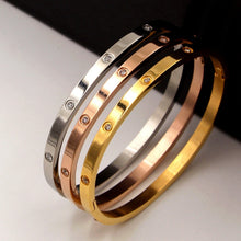 Load image into Gallery viewer, Beautiful Lovers Bracelets: Stainless Steel Bangles and Bangles Golden
