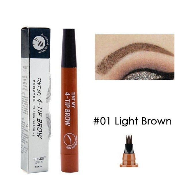 Eyebrow Tint 4 Tip Liquid Brow 5 Colors Pen Makeup Paint Eyebrow Liner Pen Cosmetics Waterproof Tool Microblade