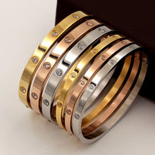 Load image into Gallery viewer, Beautiful Lovers Bracelets: Stainless Steel Bangles and Bangles Golden