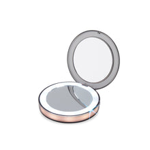 Load image into Gallery viewer, LED Lighted Vanity Travel Makeup Mirror Foldable Compact USB Charging Cosmetic Makeup Mirror Light Beauty Tools