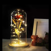 Load image into Gallery viewer, LED Rose Flower Light Black Base Glass