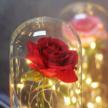 Load image into Gallery viewer, LED Rose Flower Light Black Base Glass