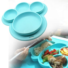 Load image into Gallery viewer, Kids Food-grade Silicone Home Dinner Dish Baby Plate Tableware Bear Paw Shape Children Training Cartoon Bowls Suction Toddler