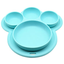 Load image into Gallery viewer, Kids Food-grade Silicone Home Dinner Dish Baby Plate Tableware Bear Paw Shape Children Training Cartoon Bowls Suction Toddler