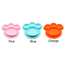 Load image into Gallery viewer, Kids Food-grade Silicone Home Dinner Dish Baby Plate Tableware Bear Paw Shape Children Training Cartoon Bowls Suction Toddler