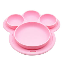 Load image into Gallery viewer, Kids Food-grade Silicone Home Dinner Dish Baby Plate Tableware Bear Paw Shape Children Training Cartoon Bowls Suction Toddler