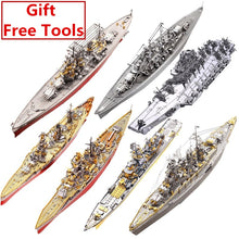 Load image into Gallery viewer, LARGE Navy battleship DIY 3D Metal Puzzle