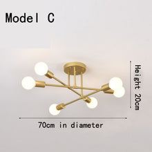 Load image into Gallery viewer, Modern Creative Lighting Warm And Romantic Golden Bedroom Modern Minimalist Personality Living Room Dining Room Ceiling Lamps
