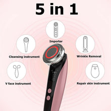 Load image into Gallery viewer, NEW 5 in 1 EMS Beauty Instrument RF RadioFrequency Facial LED Photon Skin Care Tool Device Face Lift Massage Tighten Beauty Machine
