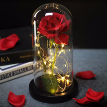 Load image into Gallery viewer, LED Rose Flower Light Black Base Glass
